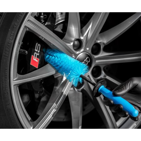 ValetPRO Twisted Wire Wheel Brush - Felgenbürste blau konisch mit leicht gedrillten Borsten